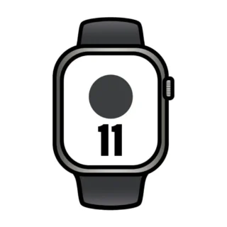Apple Watch Series 11 GPS Cellular 42mm Titanio Negro Pizarra Correa Deportiva Negro (S/M)