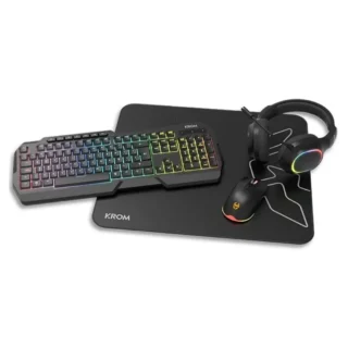 Krom Kenta Pack Gaming Teclado RGB + Ratón + Alfombrilla + Auriculares