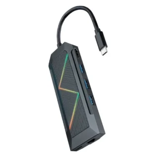Nanocable 10.16.0801 Docking Tipo-C 3xUSB 1xUSB-C/PD 1xHDMI 1xRJ45 1xLector Tarjetas SD/TF