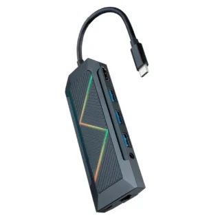 Nanocable 10.16.0901 Docking Tipo-C 3xUSB 1xUSB-C/PD 1xHDMI 1xRJ45 1xLector Tarjetas SD/TF Audio