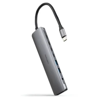 Nanocable 10.16.4608 Docking Tipo-C 2xUSB 3xUSB-C 1xHDMI 4K 1xJack 3.5 1xUSB-C/PD Gris