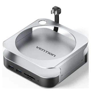 Vention THIHAG Docking USB-C Ranura SSD M.2 4xUSB 1xUSB-C 1xDP 4K 1xLector Tarjetas 1xJack 3.5mm para Mac Mini