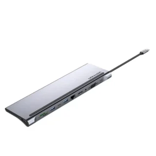 Vention THTHC Docking USB-C 1xHDMI 1xVGA 3xUSB 1xUSB-C 1xUSB-C/PD 1xRJ45 1xLector Tarjetas SD/mSD Jack 3.5 Gris