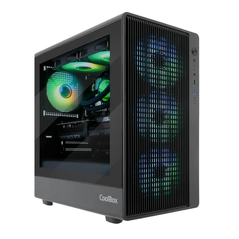 CoolBox GM350 DarkFace Minitorre Gaming ATX Cristal Templado Sin Fuente Negra
