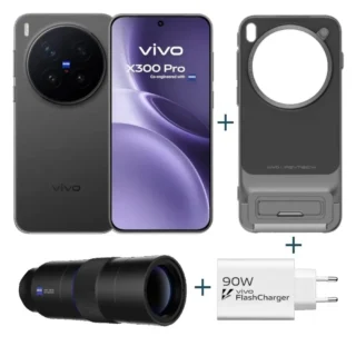 VIVO X300 Pro Black + funda + Teleobjetivo + ch90w