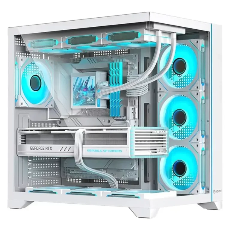 Hiditec H3 PRO Transparente Caja Semitorre Gaming ATX Cristal Templado Sin Fuente