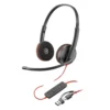 Poly Blackwire 3220 Auriculares + Adaptador USB-C/A con Micro USB Tipo-C Bulk Negros
