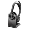 Poly Voyager Focus 2 Auricular Inalámb. + Adaptador USB-C-A + Base de Carga con Micro BT Negros