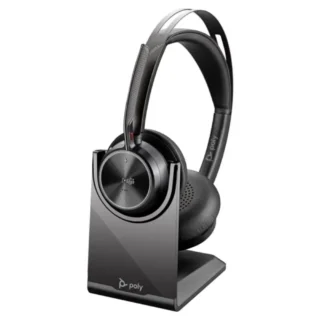 Poly Voyager Focus 2 Auricular Inalámb. + Adaptador USB-C-A + Base de Carga con Micro BT Negros