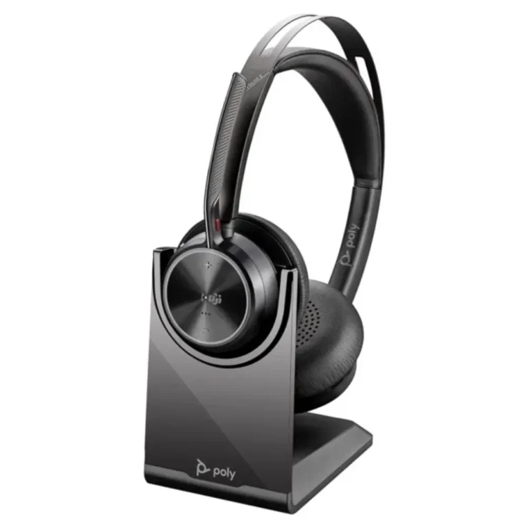 Poly Voyager Focus 2 Auricular Inalámb. + Adaptador USB-C-A + Base de Carga con Micro BT Negros