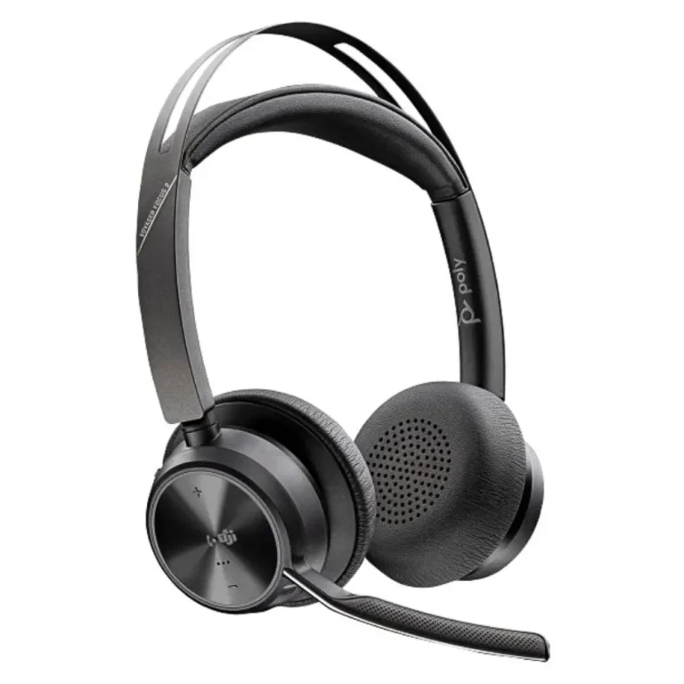 Poly Voyager Focus 2 Auricular Inalámb. + Adaptador USB-C-A + Base de Carga con Micro BT Negros