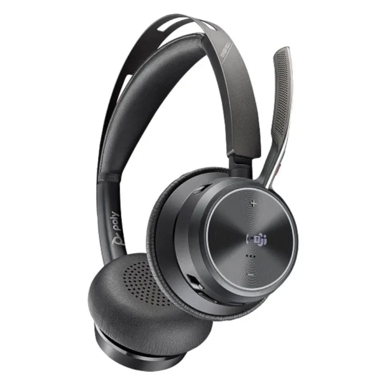 Poly Voyager Focus 2 Auricular Inalámb. + Adaptador USB-C-A + Base de Carga con Micro BT Negros