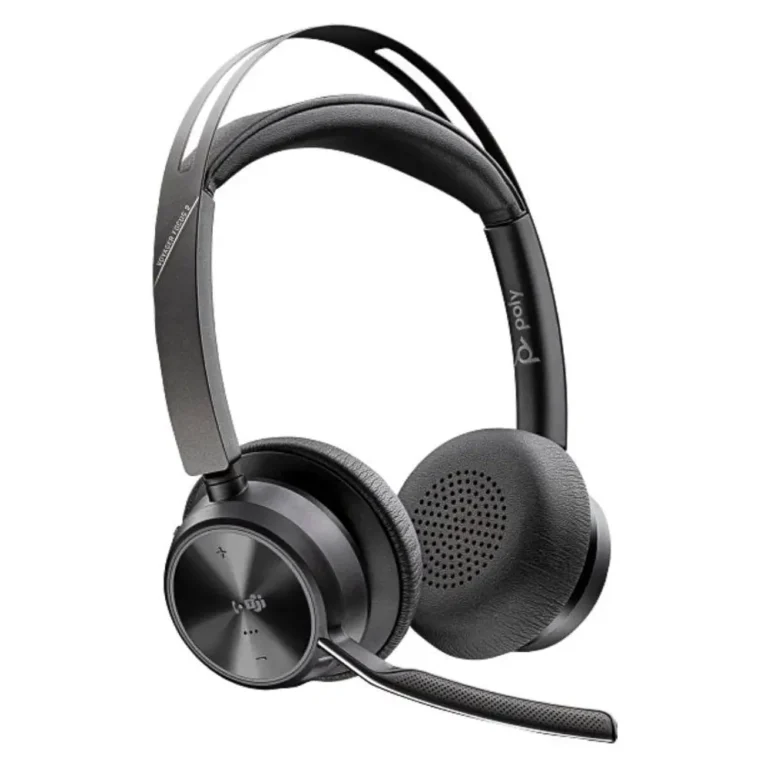 Poly Voyager Focus 2 Auricular Inalámb. + Adaptador USB-C-A + Base de Carga con Micro BT Negros