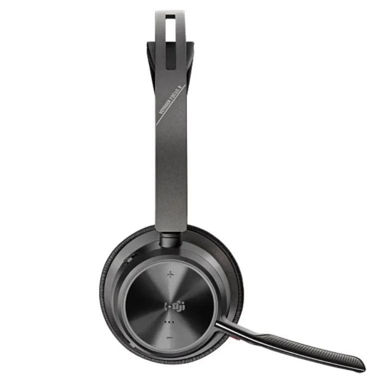 Poly Voyager Focus 2 Auricular Inalámb. + Adaptador USB-C-A + Base de Carga con Micro BT Negros