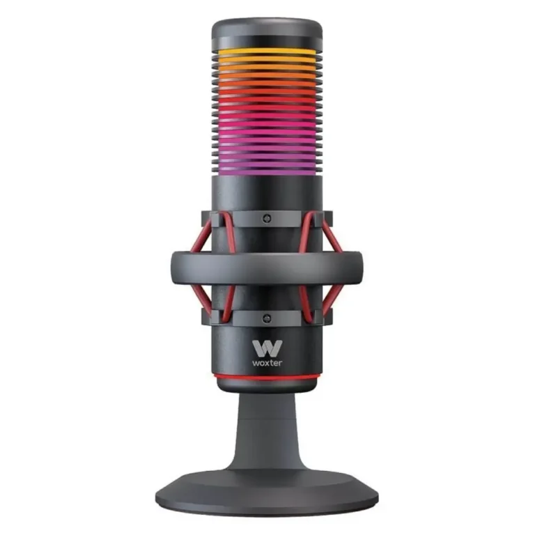 Woxter Mic Studio 70 RGB Micrófono de Condensador Profesional USB 2.0 Negro