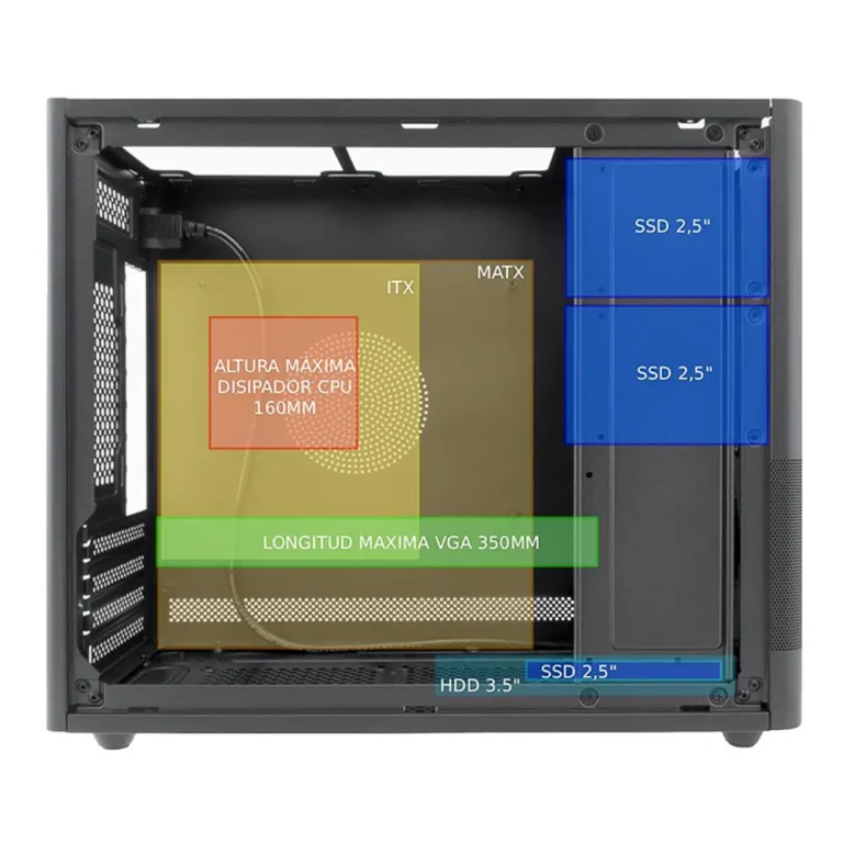 CoolBox MP2 Caja Minitorre mATX USB-C 3.2 G1 Negra Sin Fuente