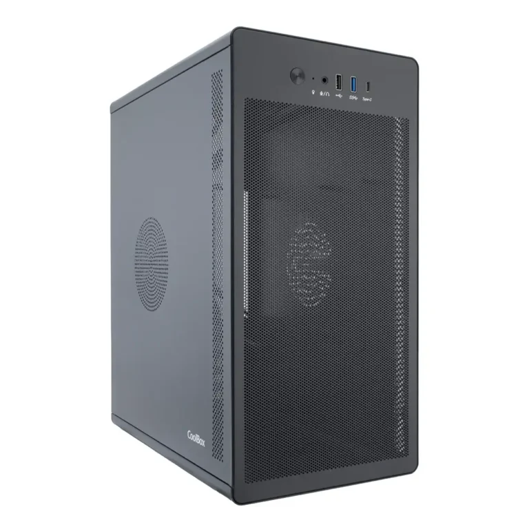 CoolBox M100 Caja Minitorre MicroATX USB-C 3.2 G1 Full Metal Mesh Negra Sin Fuente