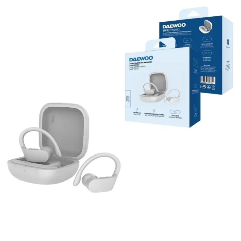Daewoo DW2023 Auriculares Deportivos Bluetooth con estuche de carga Autonomía 5h Blancos