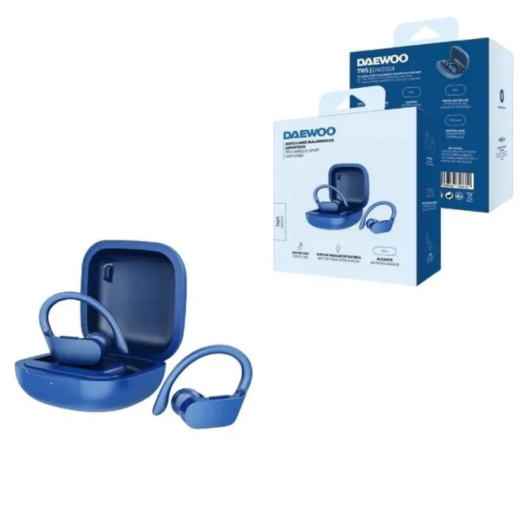 Daewoo DW2024 Auriculares Deportivos BT con estuche de carga Autonomía 5h Azules