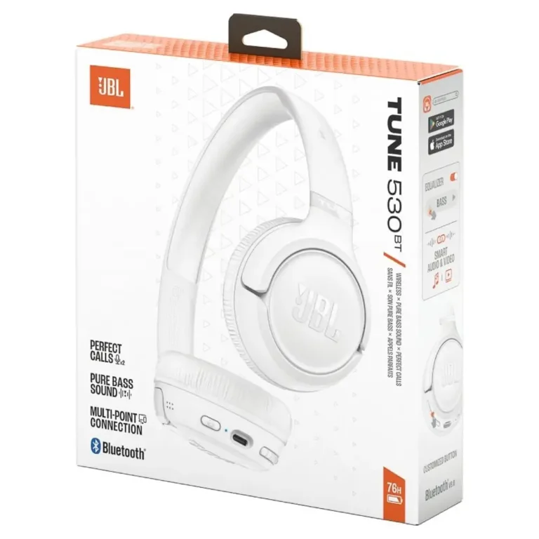 JBL Tune 530BT Auriculares Inalámbricos con Micro Bluetooth Blancos