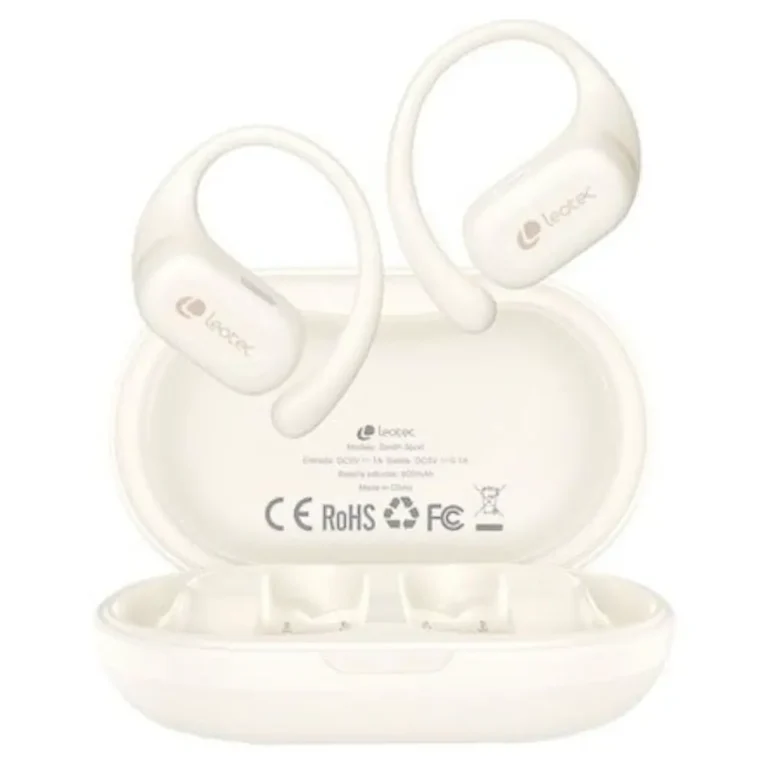 Leotec Open Air Zenith Sport Auriculares Deportivos BT con estuche de carga Autonomía 6.5h Beige