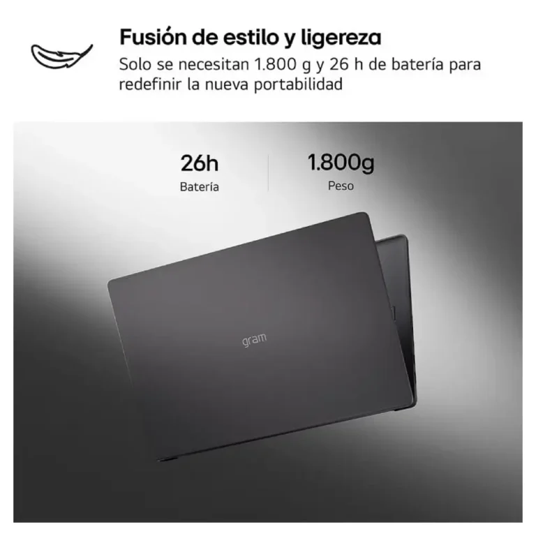 LG Gram 16UD55U-G.AX55BN Ryzen™ AI 5 430 16GB 512GB AMD® Radeon™ FreeDOS 16" WUXGA Negro