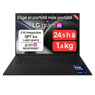 LG Gram 17ZD90TL-G.AX85BN Core™ Ultra 7 258V 32GB 512GB SSD Arc™ Graphics FreeDOS 17" WQXGA Negro (SKU : ) LG Gram 17ZD90TL-G.AX85BN Core™ Ultra 7 258V 32GB 512GB SSD Arc™ Graphics FreeDOS 17" WQXGA Negro