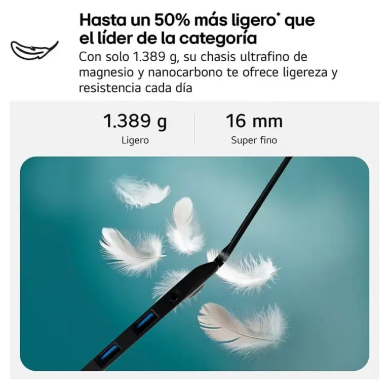 LG Gram 17ZD90TL-G.AX85BN Core™ Ultra 7 258V 32GB 512GB SSD Arc™ Graphics FreeDOS 17" WQXGA Negro