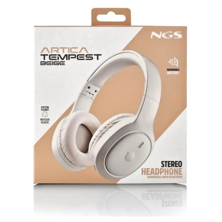 NGS Artica Tempest Auriculares Inalámbricos con Micro Bluetooth Beige