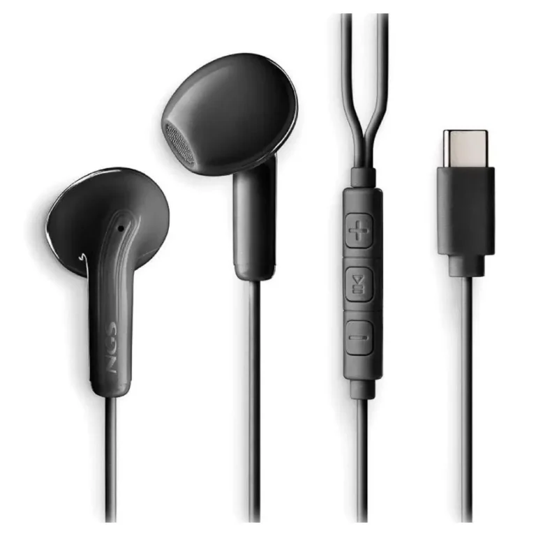NGS Cross Glide Auriculares Intrauditivos con Micro USB Tipo-C Negros
