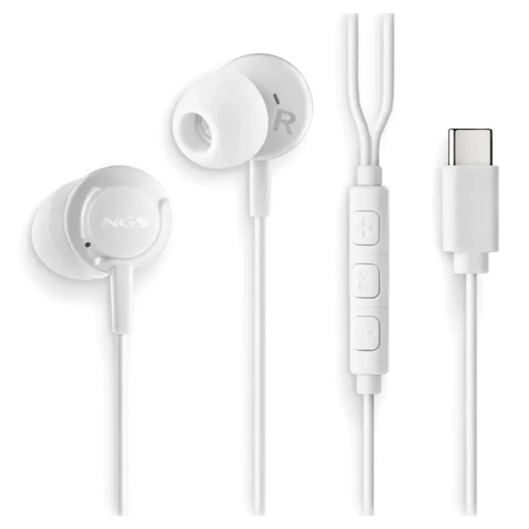 NGS Cross Step Auriculares Intrauditivos con Micro USB Tipo-C Blancos