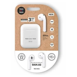 Tech One Tech SIUX.02 TEC1402 Auriculares Bluetooth con estuche de carga Autonomía 6h Blancos