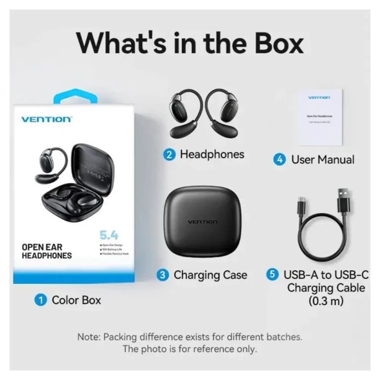 Vention Open Ear 013 Auriculares Bluetooth con estuche de carga Autonomía 8h Negros