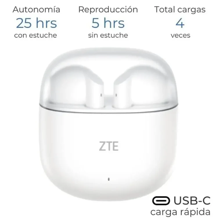 ZTE Buds 2 Auriculares Bluetooth con Micro y estuche de carga Autonomía 5h