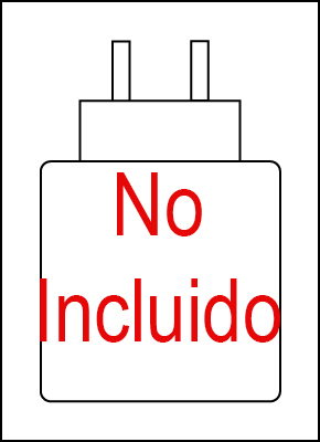 Sin Cargador Incluido en el Dispositivo No se incluye adaptador de corriente en el dispositivo.