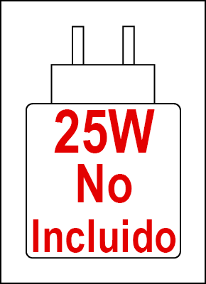Sin Cargador de 25W
No se incluye adaptador de corriente en el dispositivo.