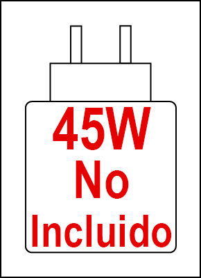 Portátiles Sin Cargador de 45W
No se incluye adaptador de corriente en el dispositivo.