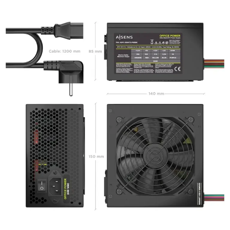 Aisens ASPC 500ATX PSE Fuente 500W Ventilador 12cm