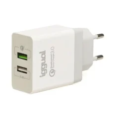 IGGUAL CARGADOR 2XUSB CARGA RAPIDA QC3.0 30W