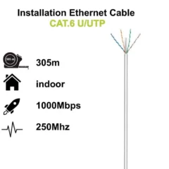 EWENT BOBINA CABLE RED CAT. 6 U/UTP, LSZH, 305MT