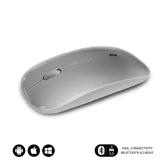 SUBBLIM RATON INALAMBRICO DUAL FLAT BATERIA RECARGABLE 1600 DPI PLATA BT
