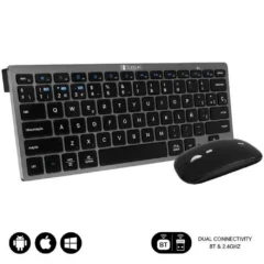 SUBBLIM TECLADO Y RATON INALAMBRICO OCO020 MULTIDISPOSITIVO COMPACTO GRIS