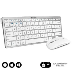 SUBBLIM TECLADO Y RATON INALAMBRICO OCO010 MULTIDISPOSITIVO COMPACTO PLATA