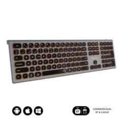 SUBBLIM TECLADO INALAMBRICO MASTER GRIS Y NEGRO