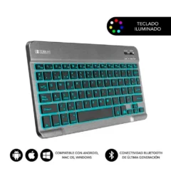 SUBBLIM TECLADO COMPACTO INALAMBRICO BT SMART BACKLIT GRIS