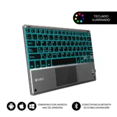 SUBBLIM TECLADO COMPACTO INALAMBRICO BT TOUCHPAD SMART BLACKLIT GRIS