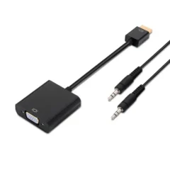 AISENS CONVERSOR A122-0126 HDMI MACHO - VGA HEMBRA JACK 3.5 HEMBRA 10CM NEGRO