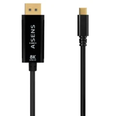 AISENS CABLE CONVERSOR A109-0688 USB TIPO-C MACHO - DP M 0.8M NEGRO