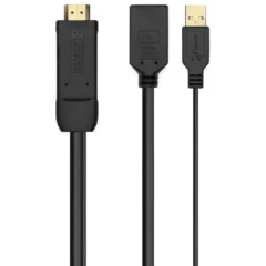 AISENS CABLE CONVERSOR A122-0642 DISPLAYPORT MACHO - HDMI M - DP H - USB M 10CM + 10CM NEGRO