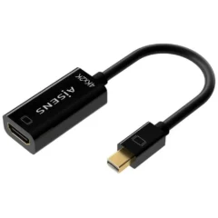 AISENS CABLE CONVERSOR A125-0643 MINI DISPLAYPORT MACHO - HDMI HEMBRA 15CM NEGRO